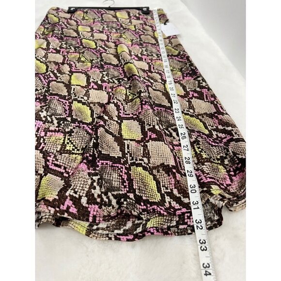 NWT Leith Size M Taupe Pink Tan Green Snakeskin Midi Skirt MSRP $49 - Picture 5 of 11